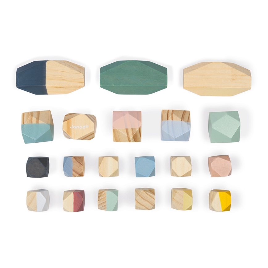 Janod - Blocos de madeira SWEET COCOON 20 pcs pedras