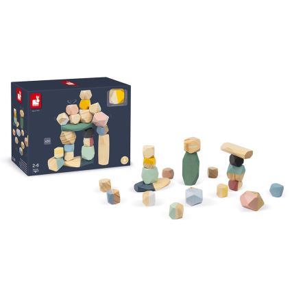 Janod - Blocos de madeira SWEET COCOON 20 pcs pedras