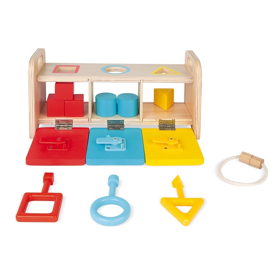 Janod - Brinquedo interativo de madeira MONTESSORI 10 pcs