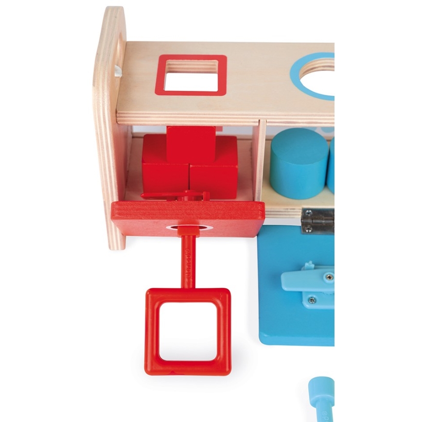 Janod - Brinquedo interativo de madeira MONTESSORI 10 pcs