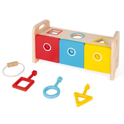 Janod - Brinquedo interativo de madeira MONTESSORI 10 pcs