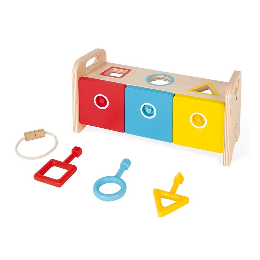 Janod - Brinquedo interativo de madeira MONTESSORI 10 pcs