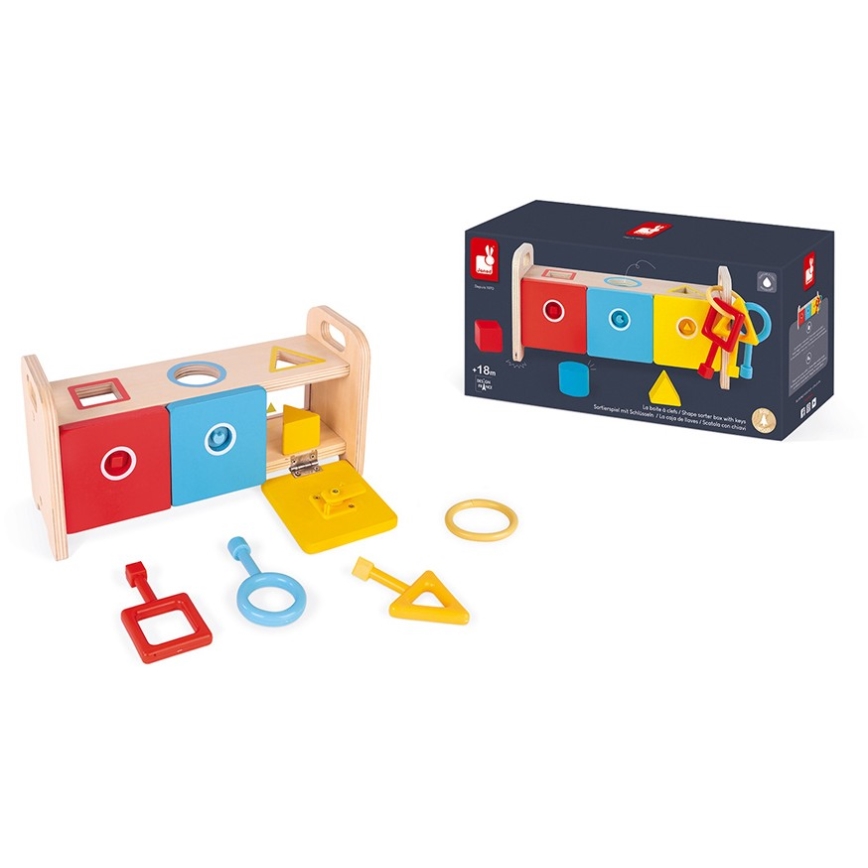 Janod - Brinquedo interativo de madeira MONTESSORI 10 pcs