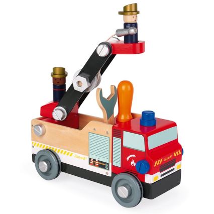 Janod - Conjunto de construção de madeira BRICOKIDS camião dos bombeiros
