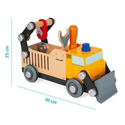 Janod - Conjunto de construção de madeira BRICOKIDS camião
