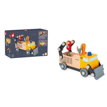 Janod - Conjunto de construção de madeira BRICOKIDS camião