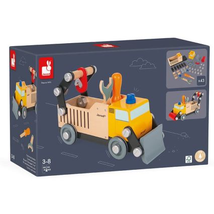 Janod - Conjunto de construção de madeira BRICOKIDS camião