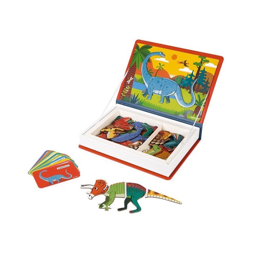 Janod - Conjunto interativo magnético MAGNETIBOOK dinossauros