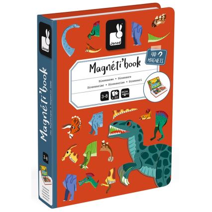 Janod - Conjunto interativo magnético MAGNETIBOOK dinossauros