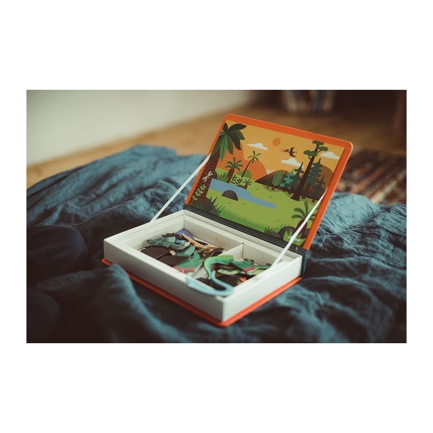 Janod - Conjunto magnético interativo MAGNETIBOOK dinossauros