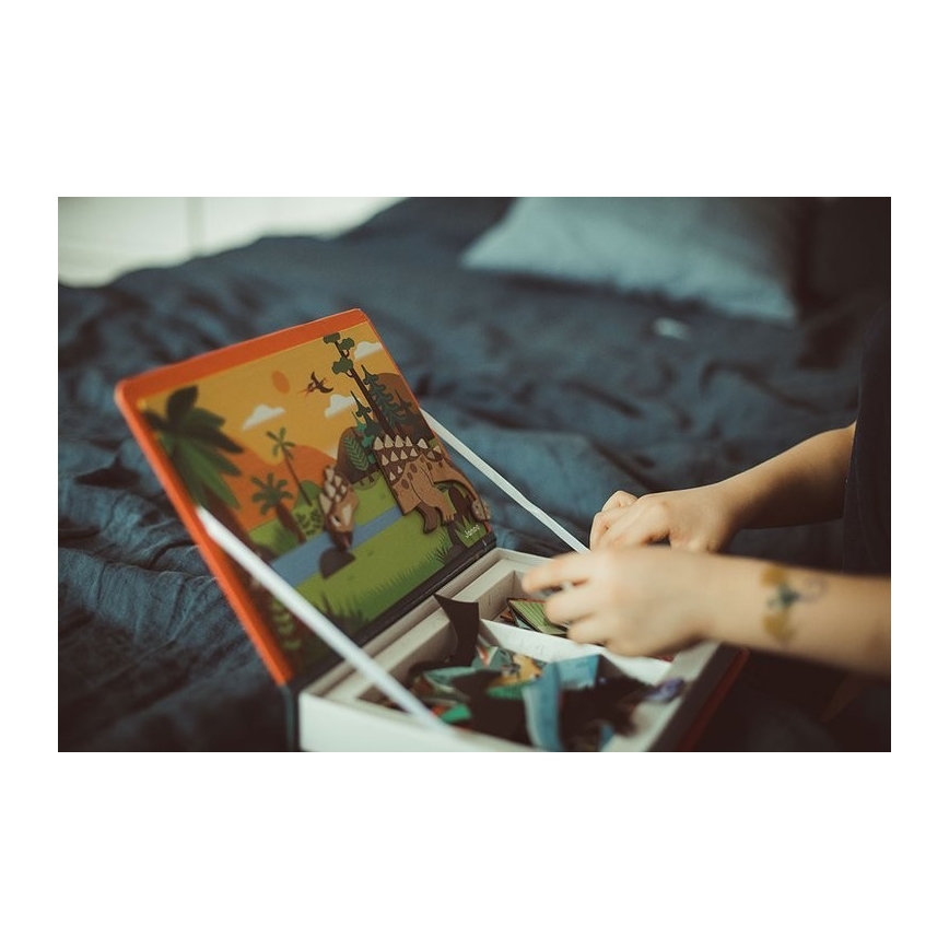 Janod - Conjunto magnético interativo MAGNETIBOOK dinossauros