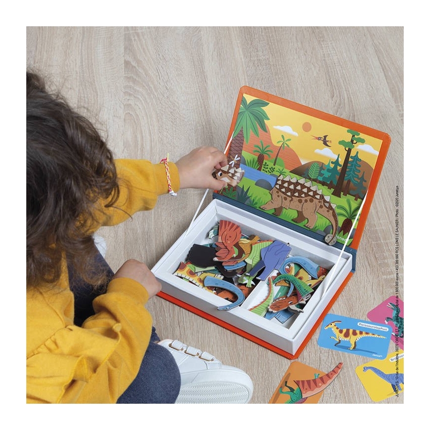 Janod - Conjunto magnético interativo MAGNETIBOOK dinossauros