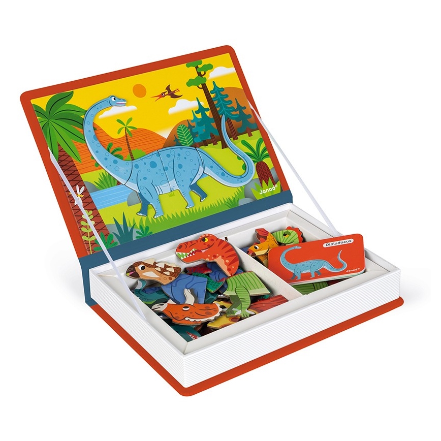 Janod - Conjunto magnético interativo MAGNETIBOOK dinossauros