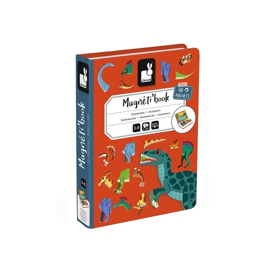 Janod - Conjunto magnético interativo MAGNETIBOOK dinossauros