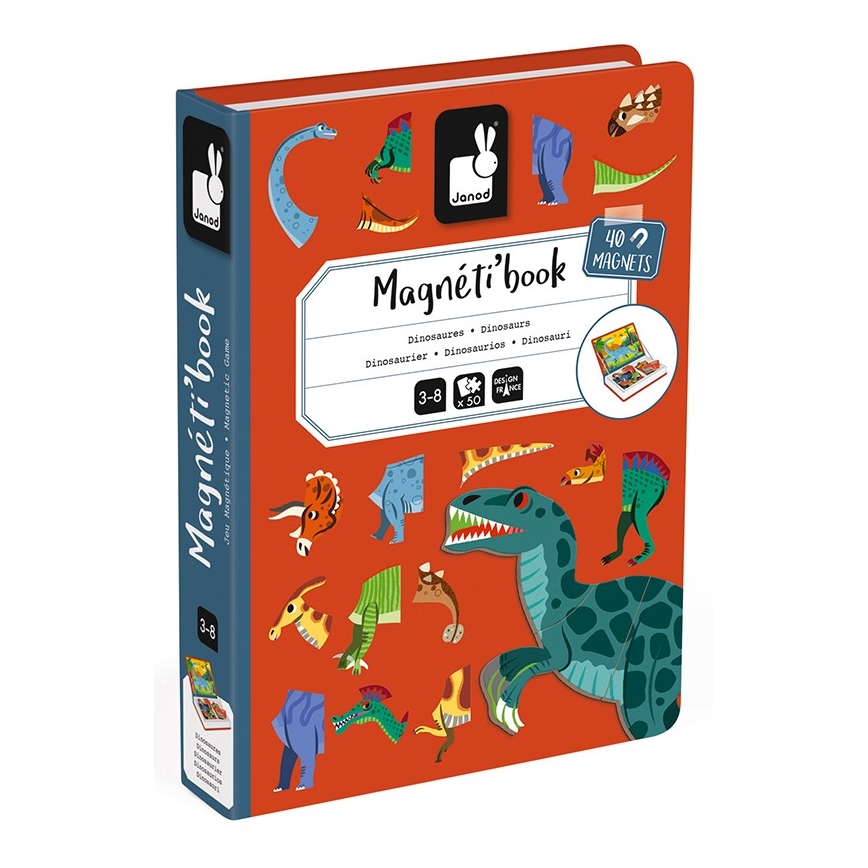 Janod - Conjunto magnético interativo MAGNETIBOOK dinossauros