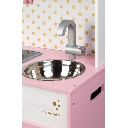 Janod - Cozinha de madeira com placa LED CANDY CHIC