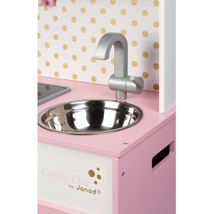 Janod - Cozinha de madeira com placa LED CANDY CHIC