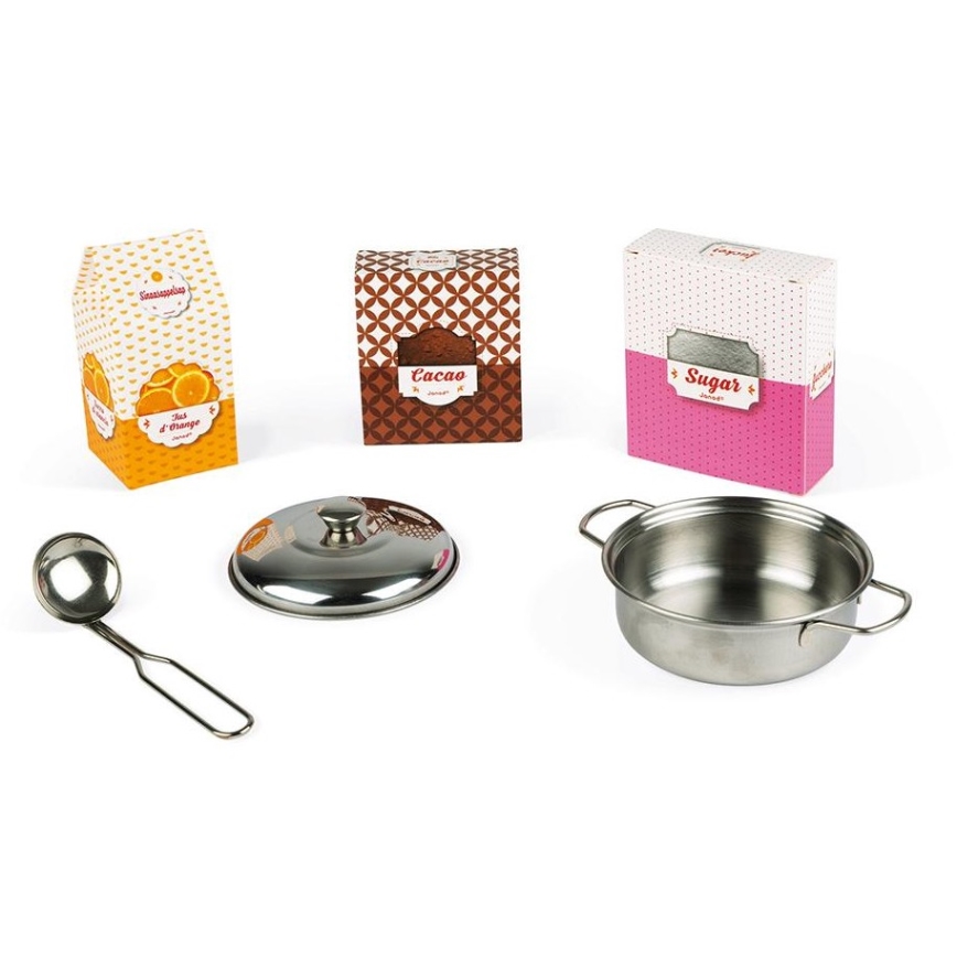 Janod - Cozinha de madeira com placa LED CANDY CHIC
