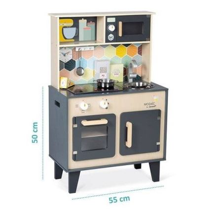 Janod - Cozinha de madeira com placa LED MOZAIC 2xLR6