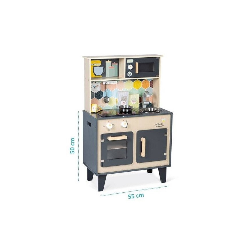 Janod - Cozinha de madeira com placa LED MOZAIC