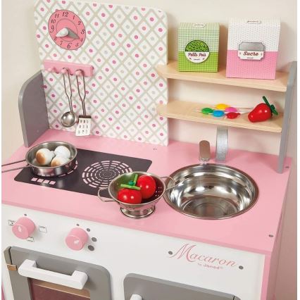 Janod - Cozinha em madeira MACARON rosa