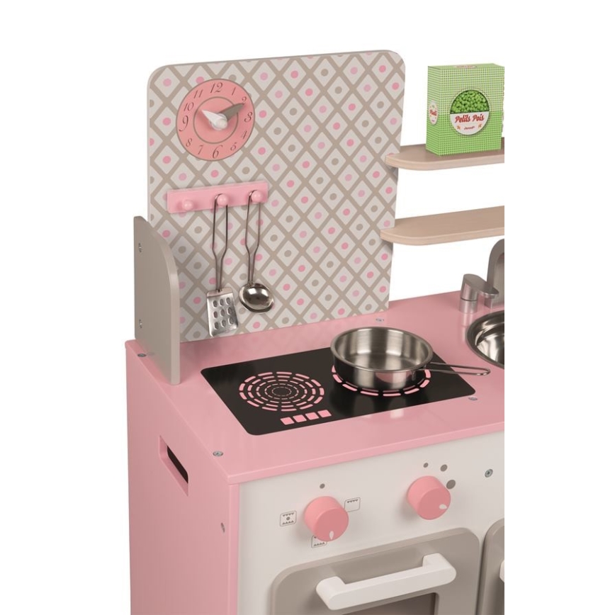 Janod - Cozinha em madeira MACARON rosa