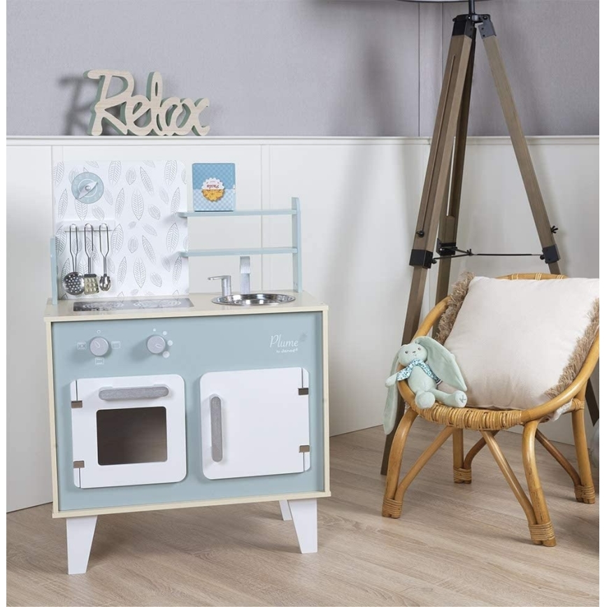 Janod - Cozinha em madeira PLUME azul