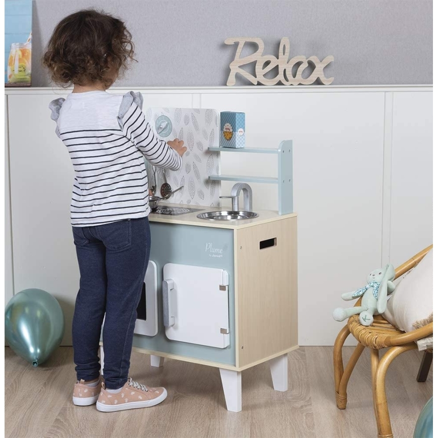 Janod - Cozinha em madeira PLUME azul