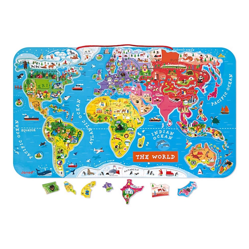 Janod - Mapa mundo magnético inglês