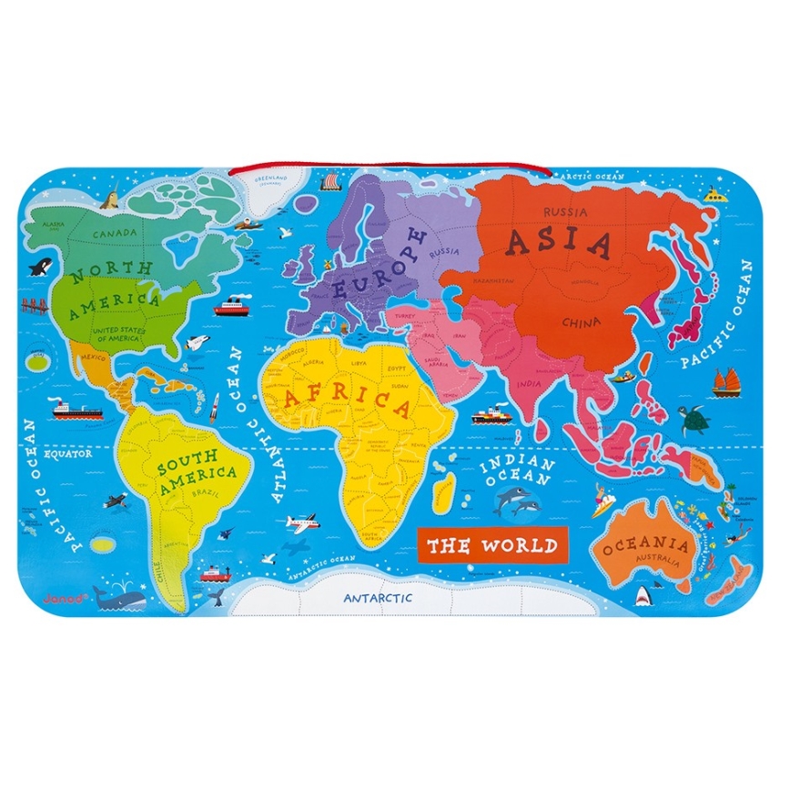 Janod - Mapa mundo magnético inglês
