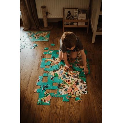 Janod - Puzzle educativo para crianças 200 pcs dinossauros