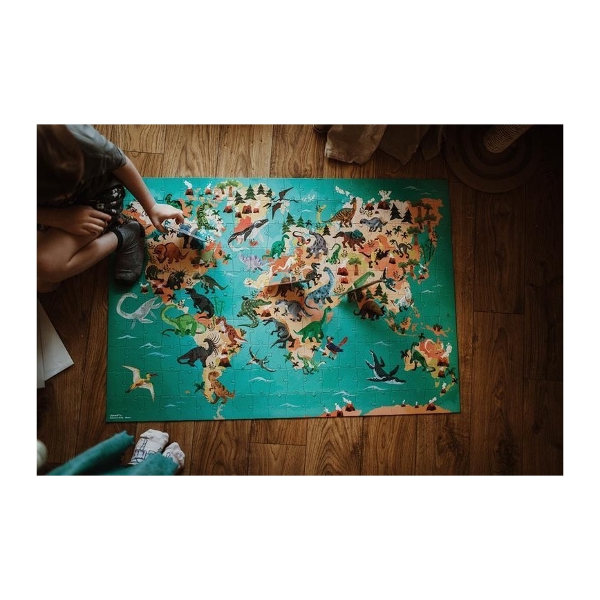 Janod - Puzzle educativo para crianças 200 pcs dinossauros