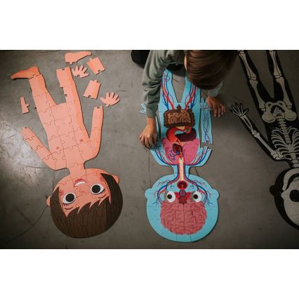 Janod - Puzzle educativo para crianças 225 pcs corpo humano