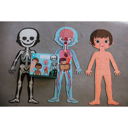 Janod - Puzzle educativo para crianças 225 pcs corpo humano