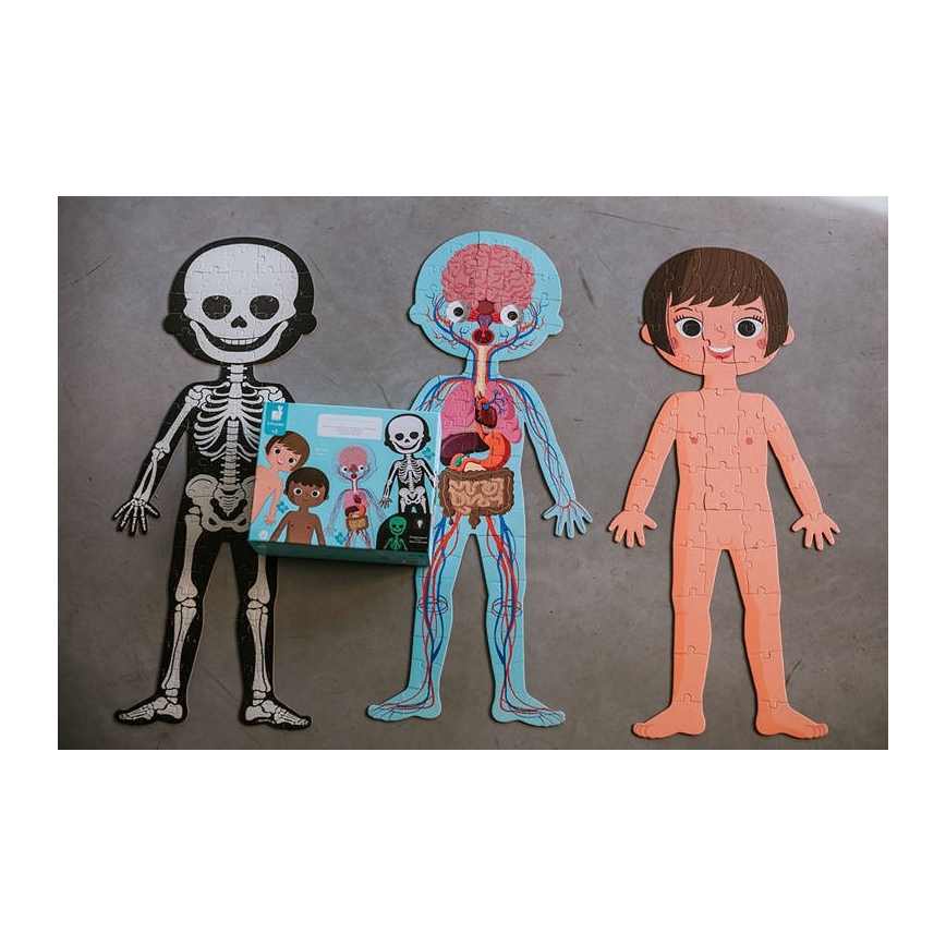 Janod - Puzzle educativo para crianças 225 pcs corpo humano