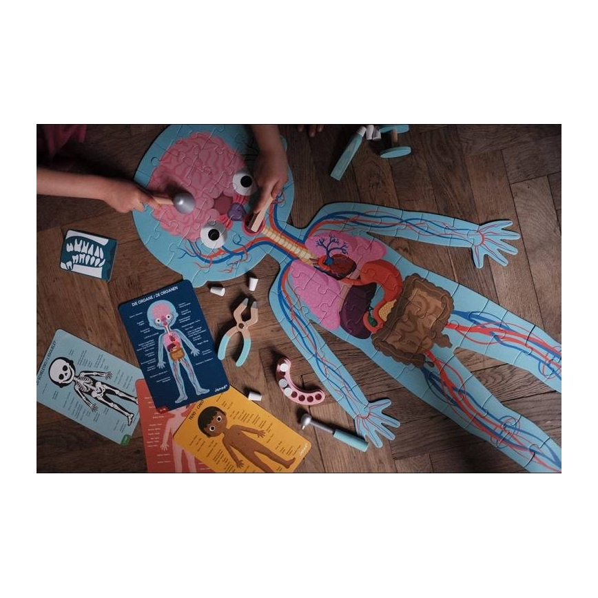 Janod - Puzzle educativo para crianças 225 pcs corpo humano