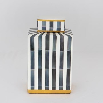 Jarra de cerâmica 22x18x8 cm azul/branco