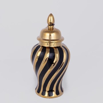 Jarra de cerâmica 30x14,8 cm dourado/preto