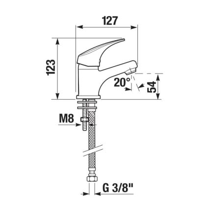 JIKA H3111N10041101 - Misturadora para lavatório TALAS 12,3 cm cromo brilhante