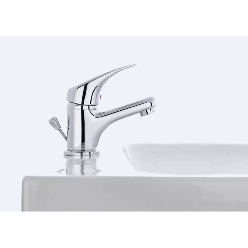 JIKA H3111N10041111 - Torneira do lavatório + resíduos com descarga TALAS 12,3 cm cromado brilhante
