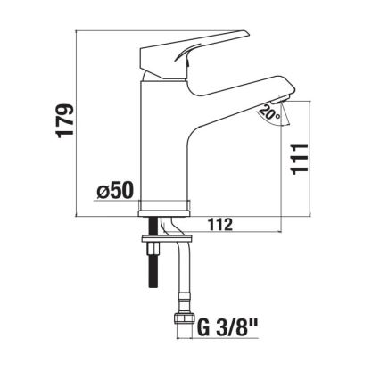 JIKA H3111W10041101 - Misturadora para lavatório CUBE 17,9 cm cromo brilhante
