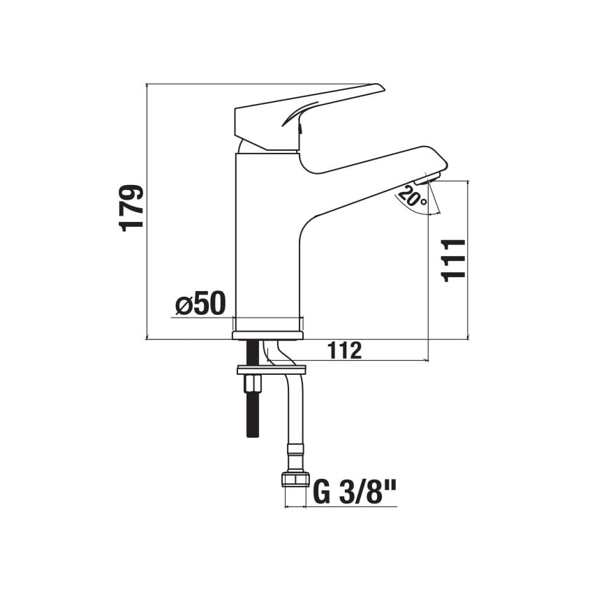 JIKA H3111W10041101 - Misturadora para lavatório CUBE 17,9 cm cromo brilhante