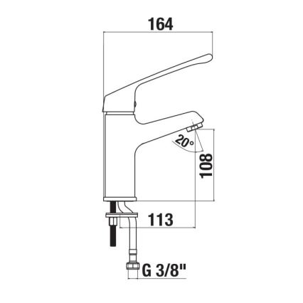JIKA H3111W10045101 - Torneira de lavatório com manípulo médico CUBE 16,4 cm cromado brilhante