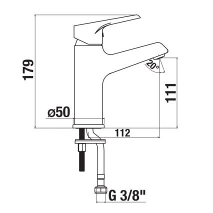 JIKA H3111W10049101 - Torneira do lavatório CUBE 17,9 cm Cold Start/cromado brilhante