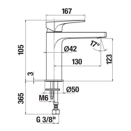 JIKA H3111X10041101 - Misturadora para lavatório CUBITO 10,5 cm cromo brilhante