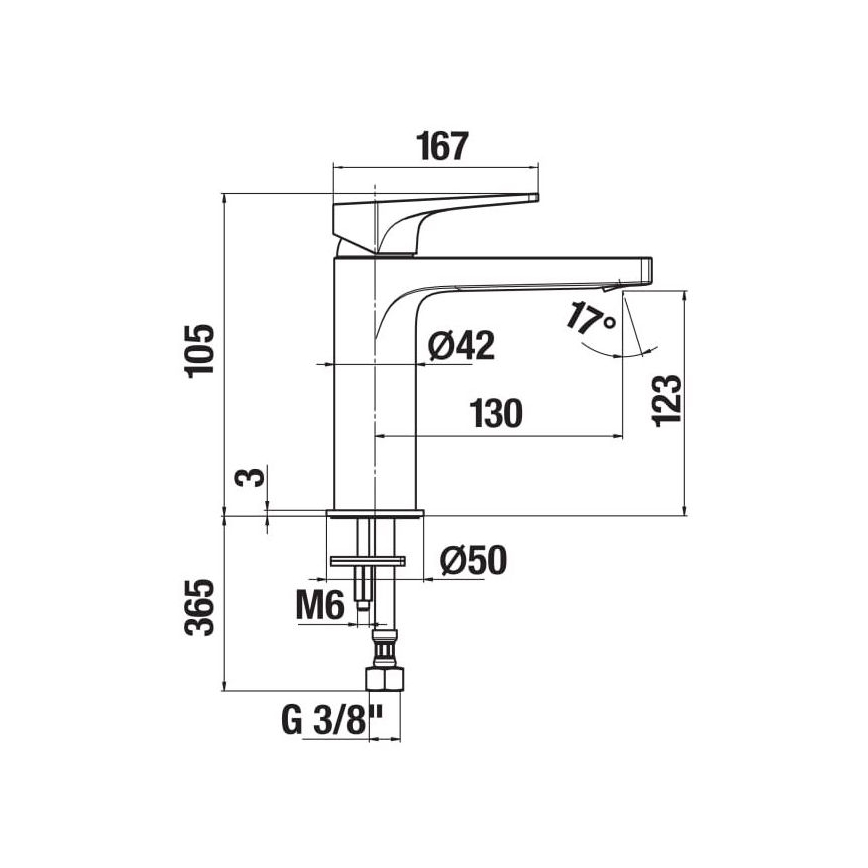 JIKA H3111X10041101 - Misturadora para lavatório CUBITO 10,5 cm cromo brilhante