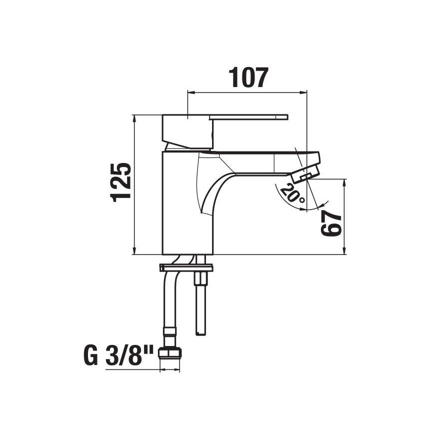 JIKA H3111Z10041101 - Torneira do lavatório LYRA 12,5 cm cromado brilhante