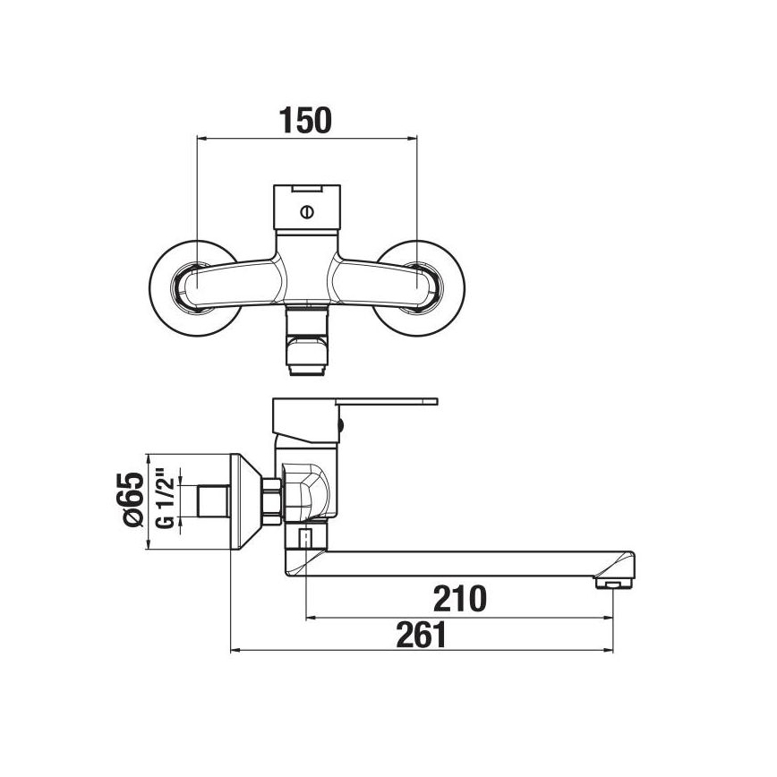 JIKA H3111Z70042301 - Torneira do lavatório LYRA 15x26,1 cm cromado brilhante