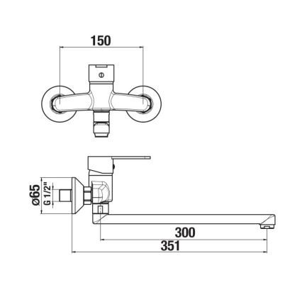JIKA H3111Z70042401 - Torneira do lavatório LYRA 15x35,1 cm cromado brilhante