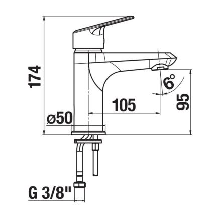 JIKA H3112E10041101 - Torneira do lavatório TALAS 17,4 cm cromado brilhante